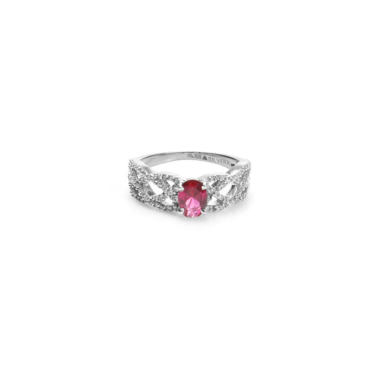 Crimson Kissed 925 Sterling Silver Ring