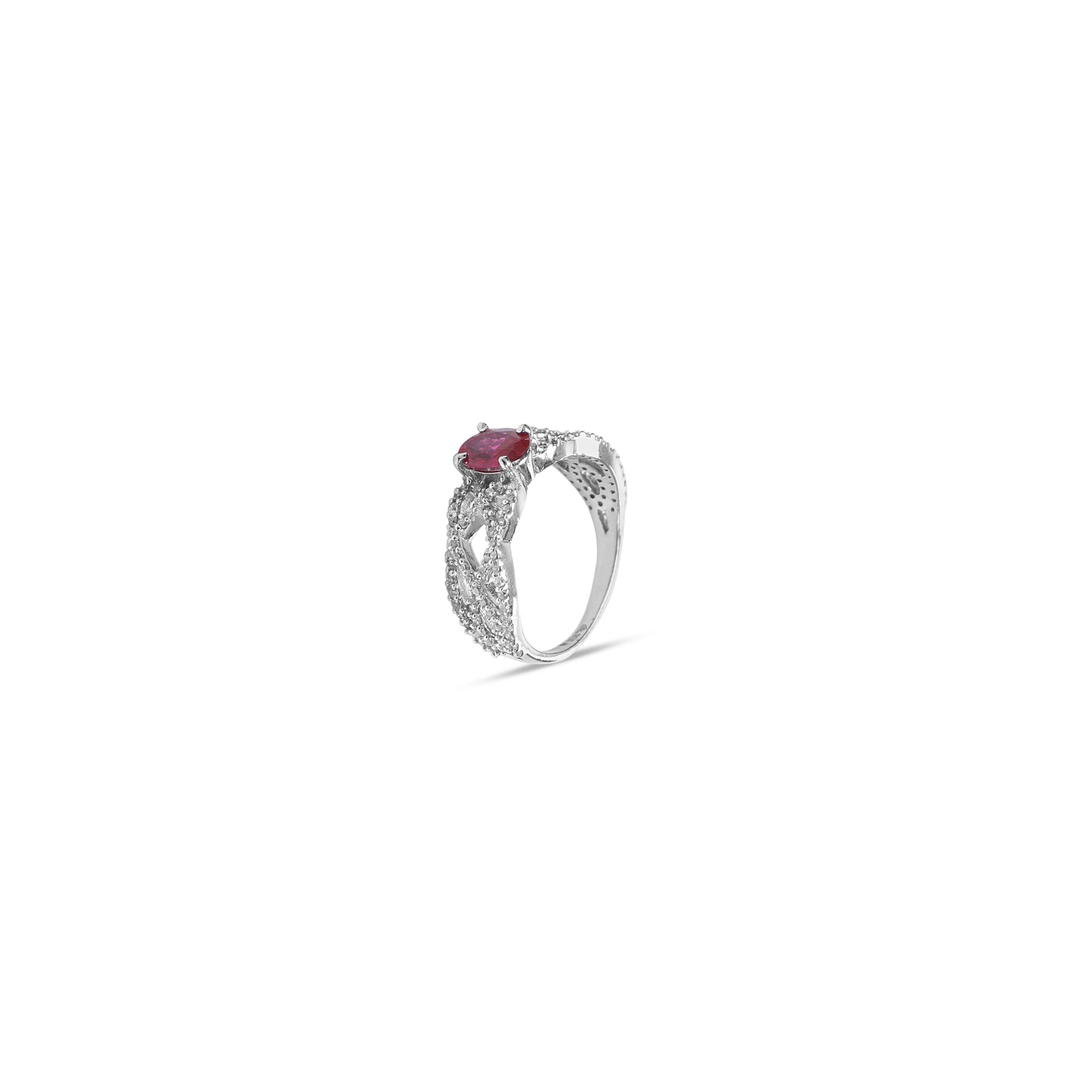 Crimson Kissed 925 Sterling Silver Ring