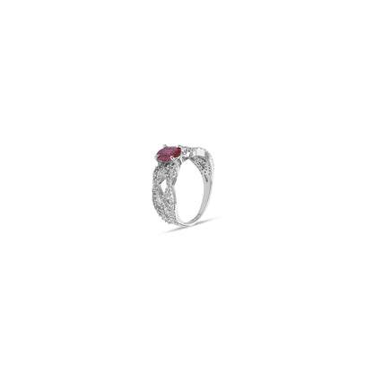 Crimson Kissed 925 Sterling Silver Ring