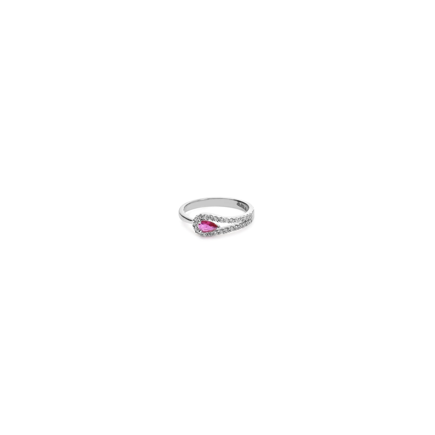 Crimson Stone Framed 925 Sterling Silver Ring