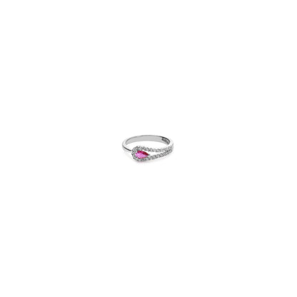 Crimson Stone Framed 925 Sterling Silver Ring