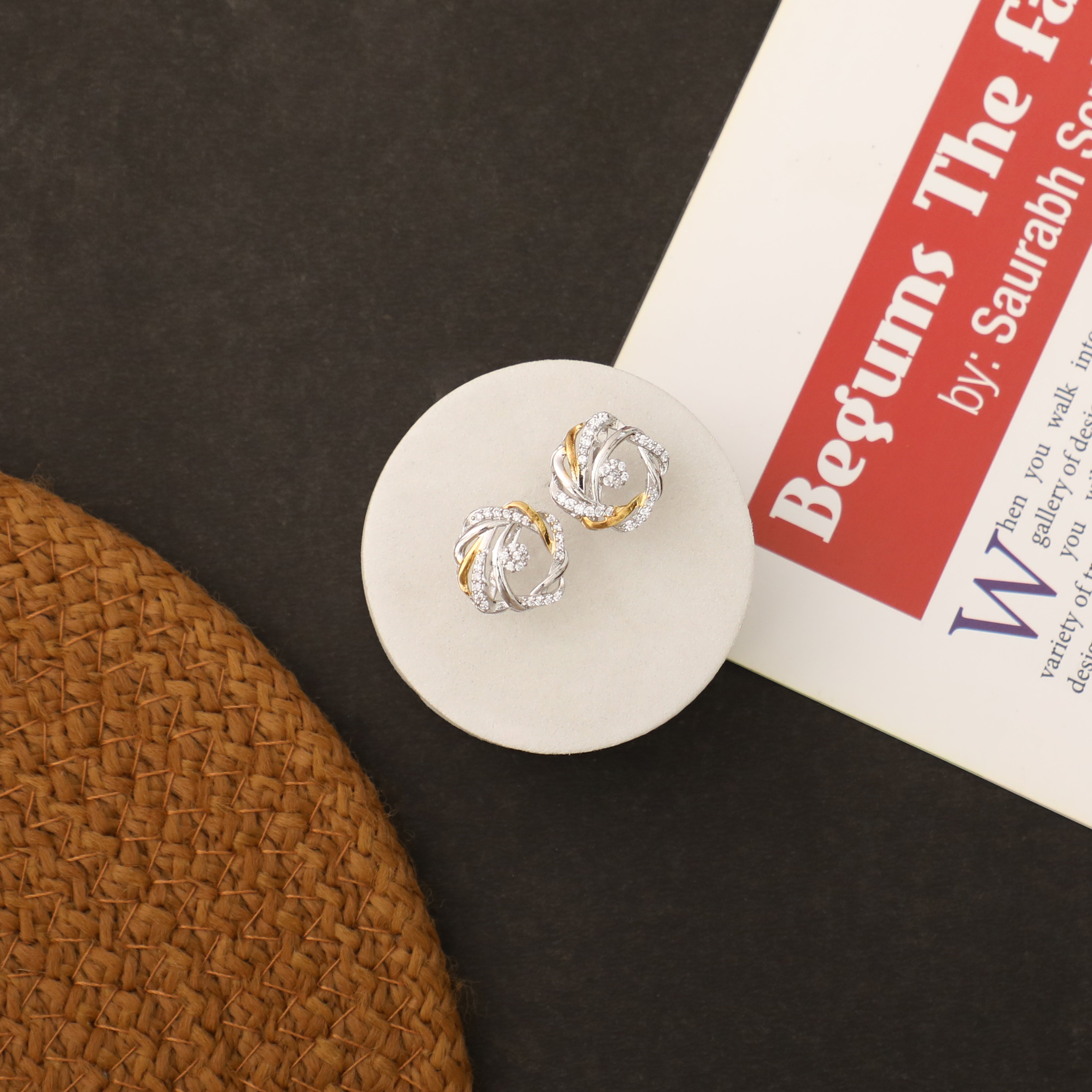 Interlooped Swirl Knot 925 Sterling Silver Earrings