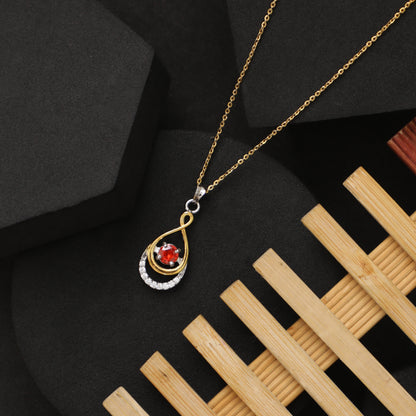 Sunset Garnet 925 Sterling Silver Pendant