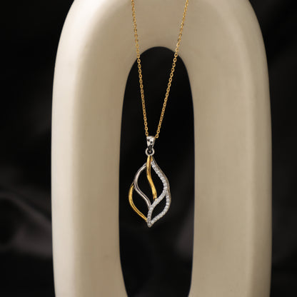 Twilight Leafy Vein Silver Pendant