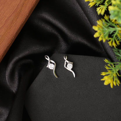 Twisted Bowline Crystal 925 Sterling Silver Earrings