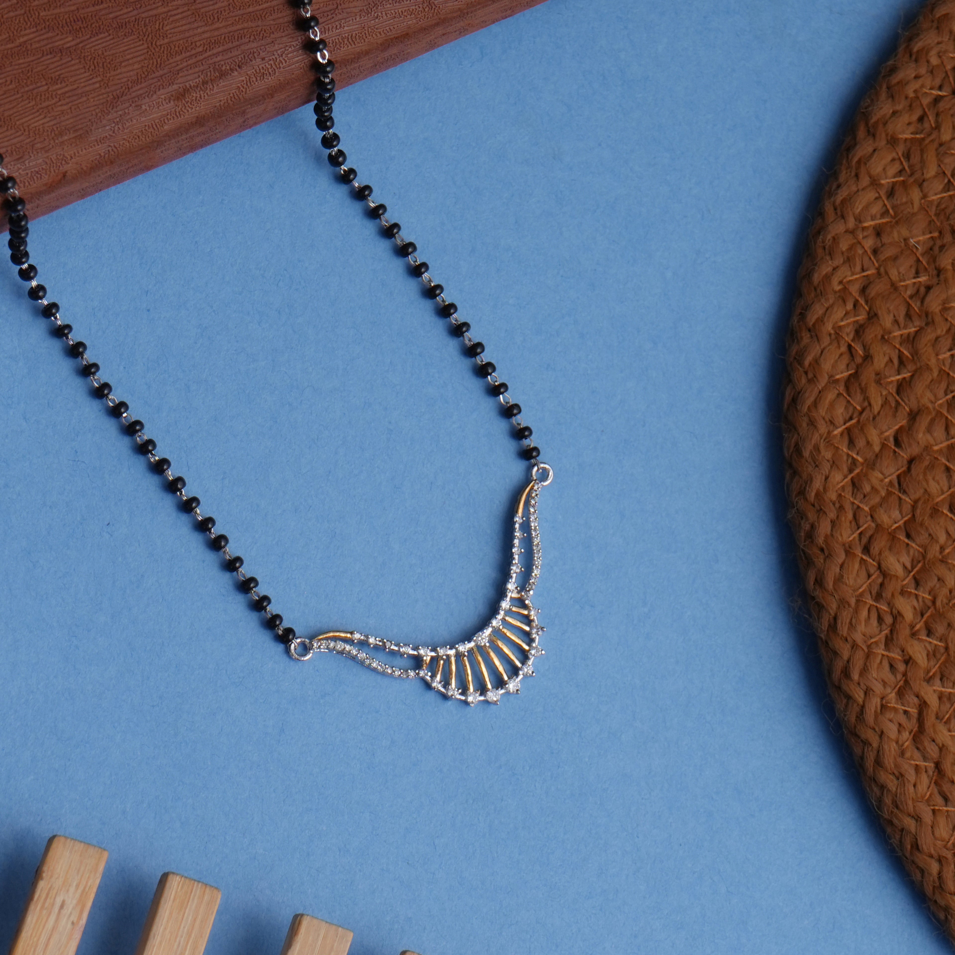 Silver Sunrise Curve 925 Sterling Silver Mangalsutra