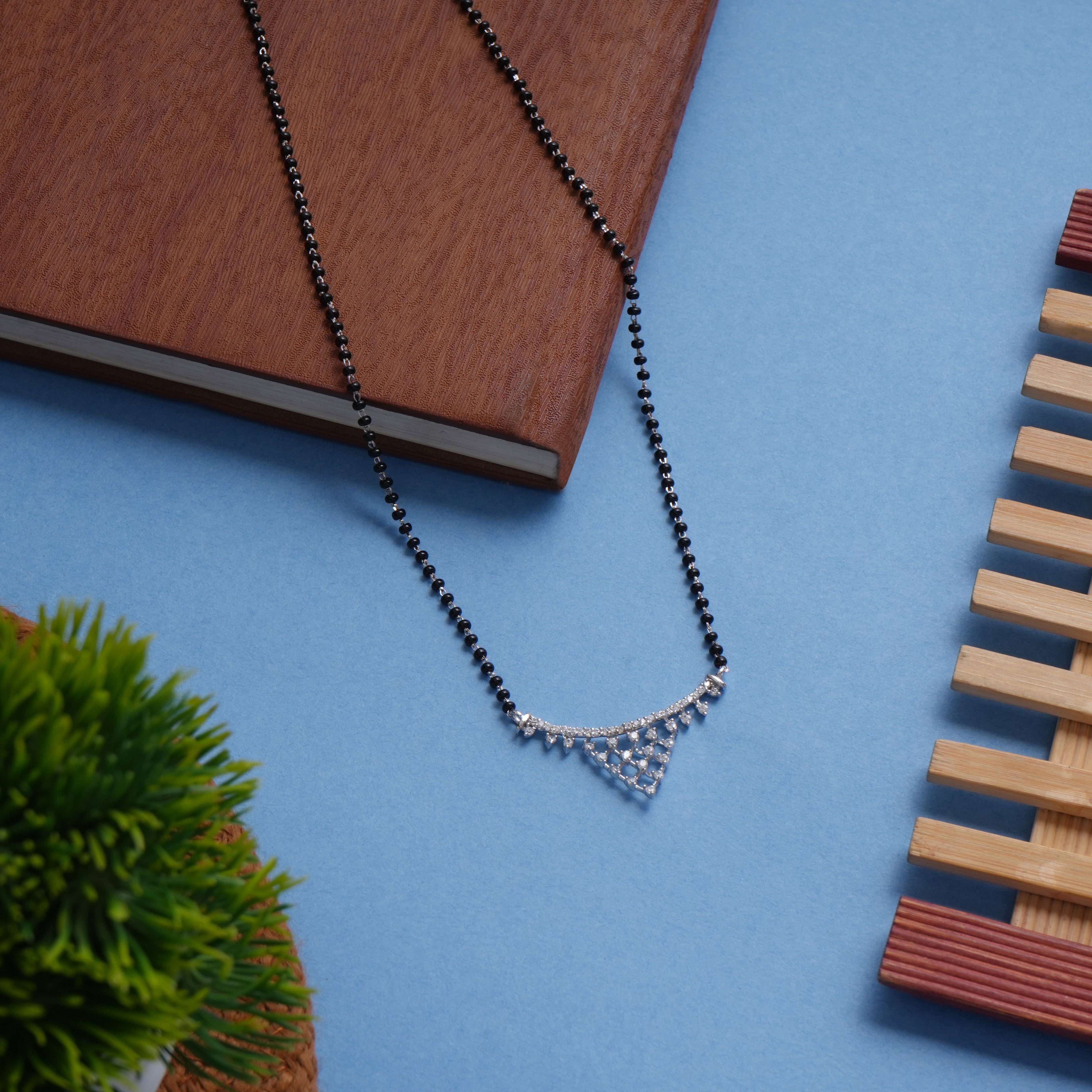 Minimal Twist Design 925 Sterling Silver Mangalsutra