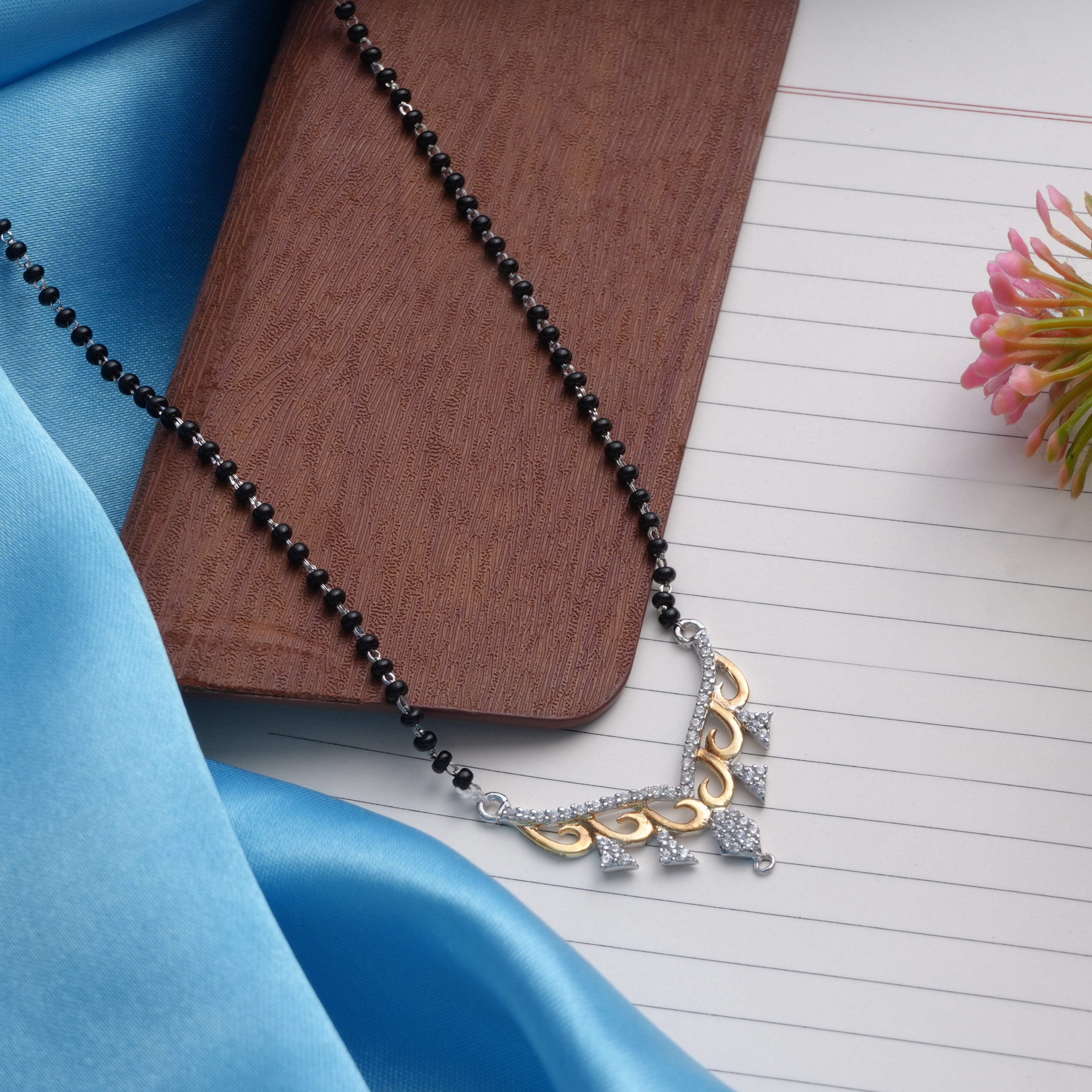 Twist Ribbon Design 925 Sterling Silver Mangalsutra