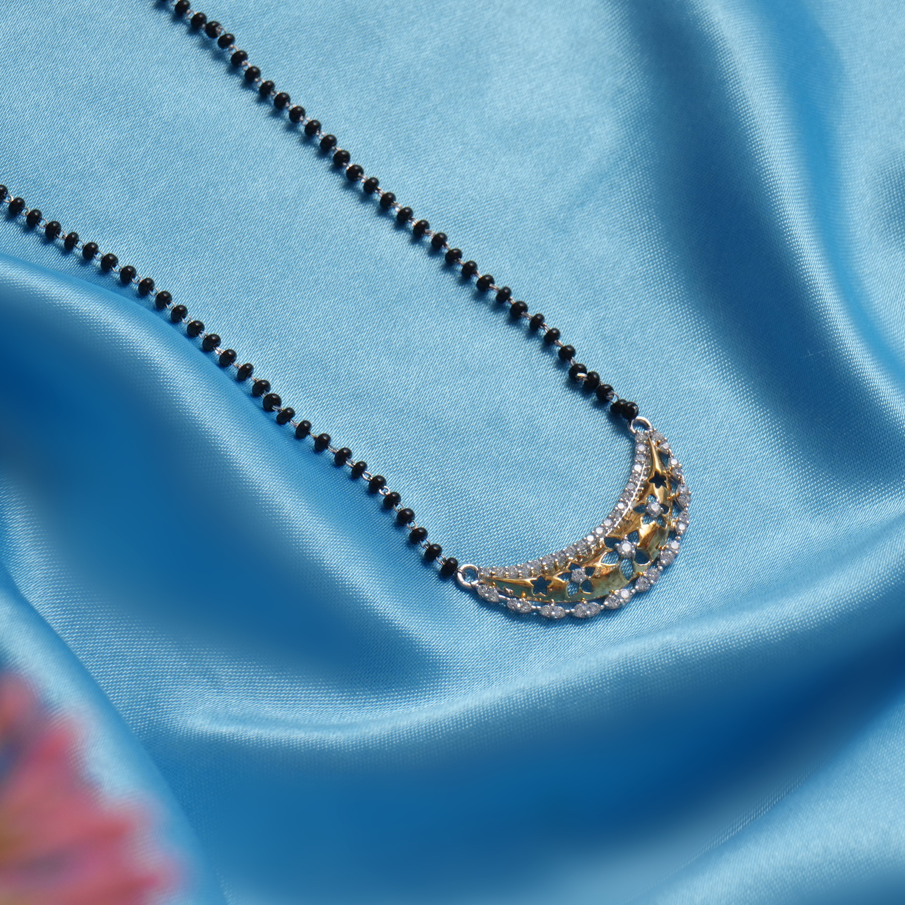 Floral Cut 925 Sterling Silver Mangalsutra