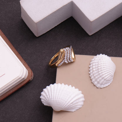 Dual Crossover Sparkle 925 Sterling Silver Ring
