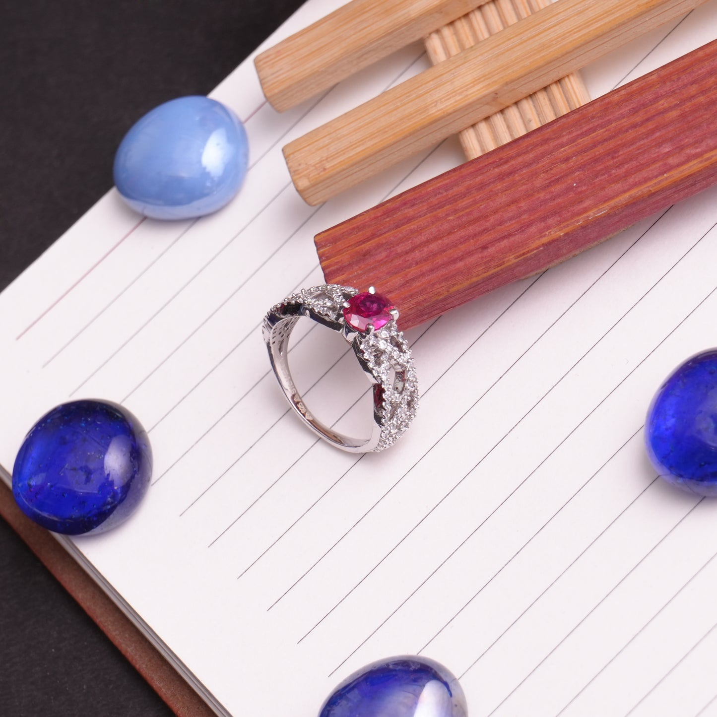 Crimson Kissed 925 Sterling Silver Ring