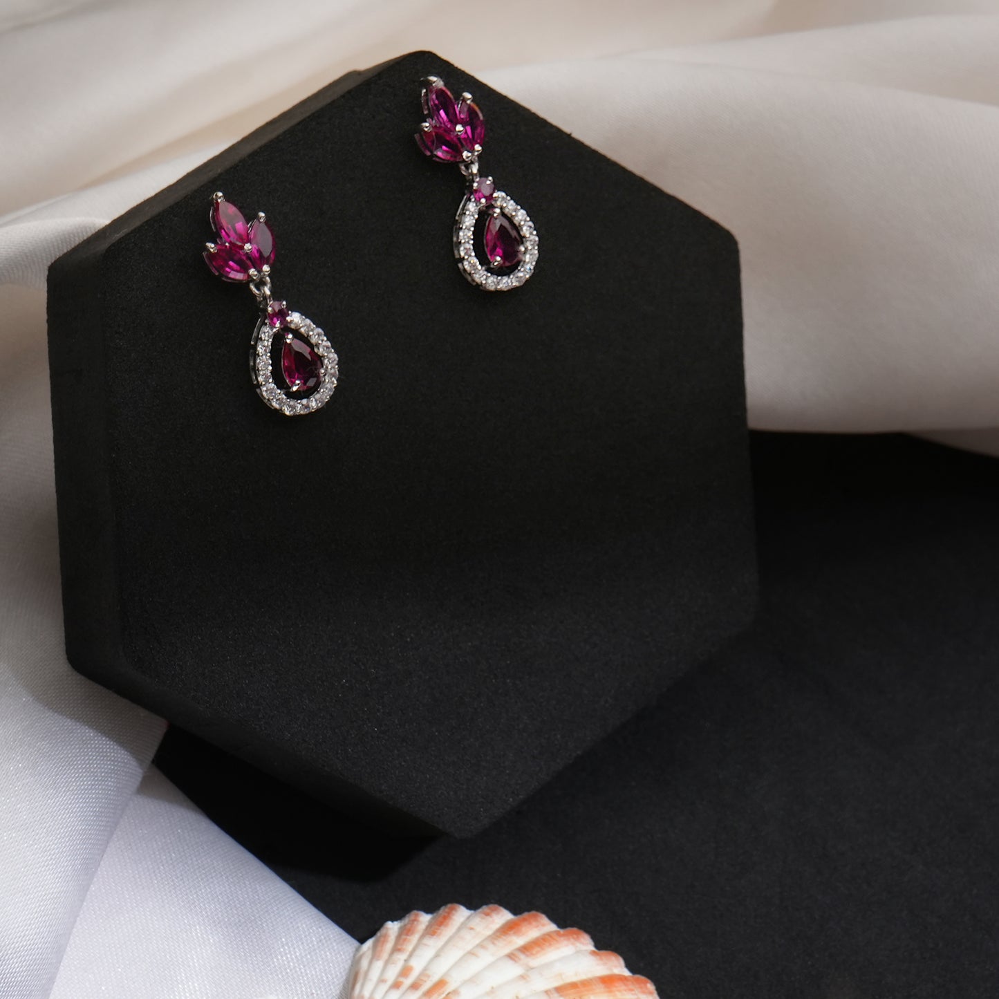 Orchid Drop Flora 925 Sterling Silver Earrings