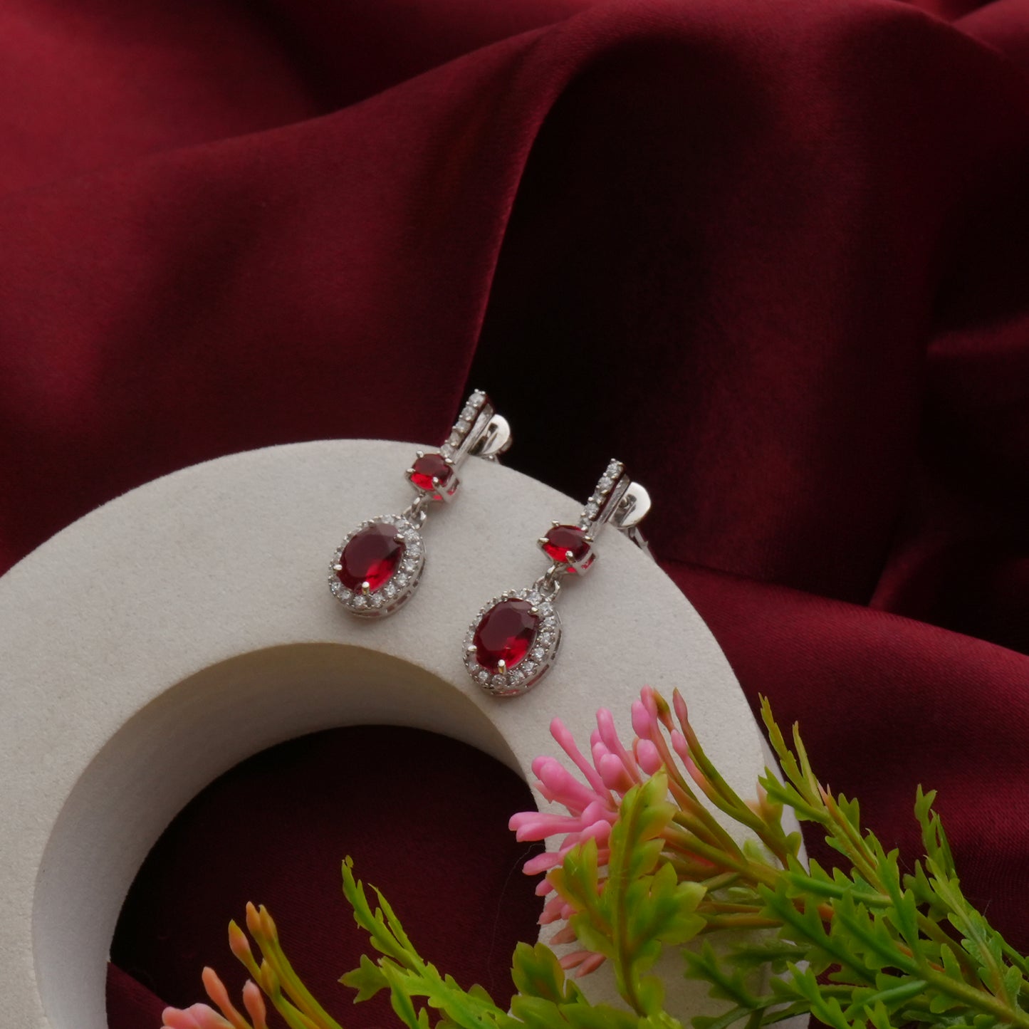 Scarlet Dangle 925 Sterling Silver Earrings