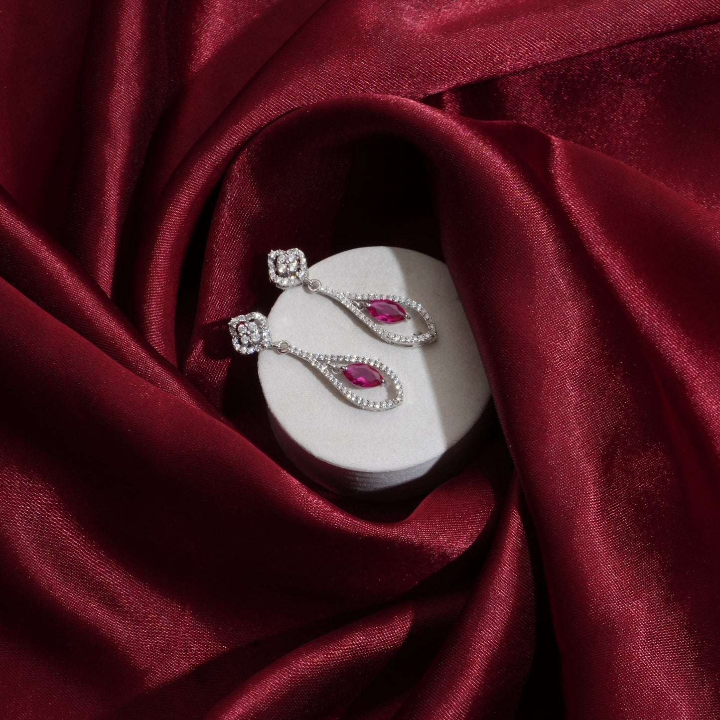 Red Mirage 925 Sterling Silver Earrings