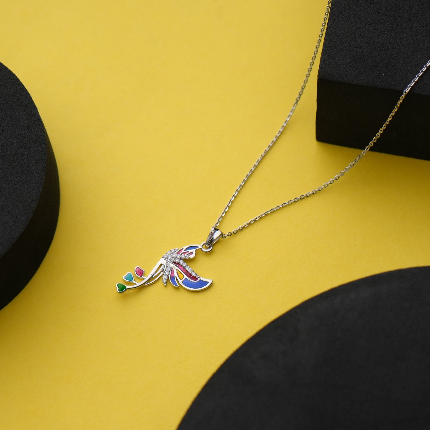 Rainbow Plumage 925 Sterling Silver Pendant