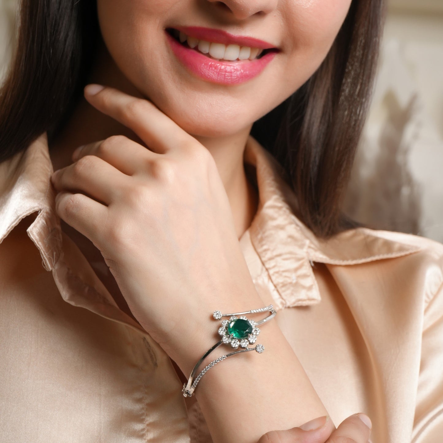 Jade Garden 925 Sterling Silver Bracelet