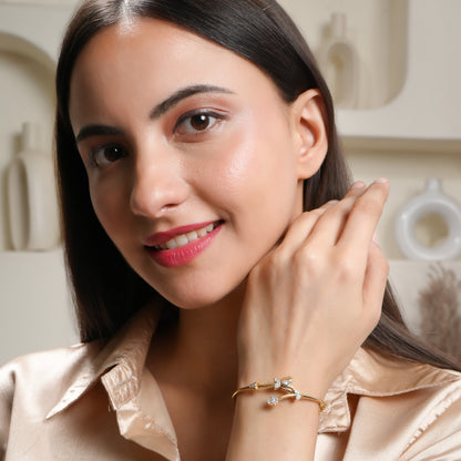 Golden Lotus 925 Sterling Silver Bracelet
