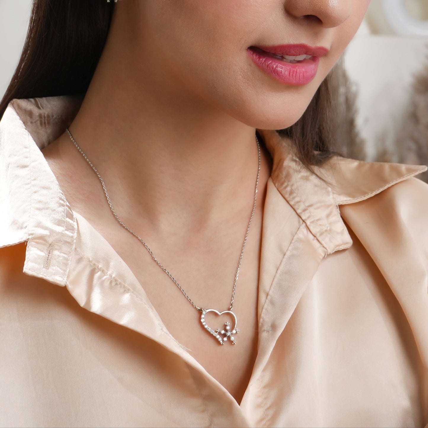 Snowkissed Heart 925 Sterling Silver Pendant