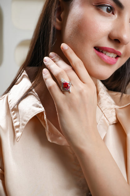 Stellar Flame 925 Sterling Silver Stackable Ring