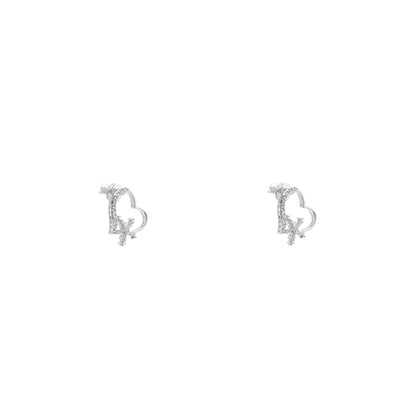 Snowkissed Heart 925 Sterling Silver Earrings