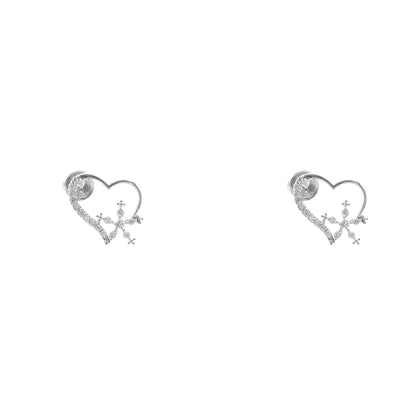 Snowkissed Heart 925 Sterling Silver Earrings