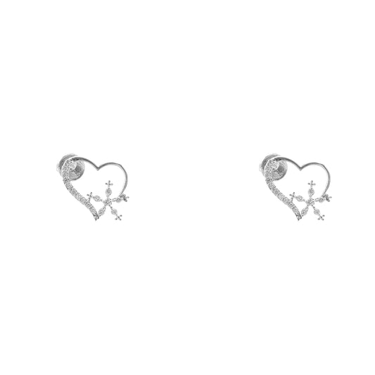 Snowkissed Heart 925 Sterling Silver Earrings