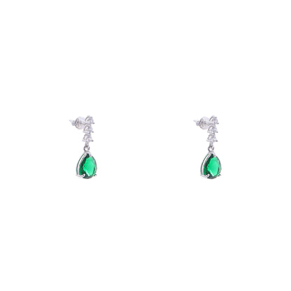 Emerald Glint 925 Sterling Silver Earrings