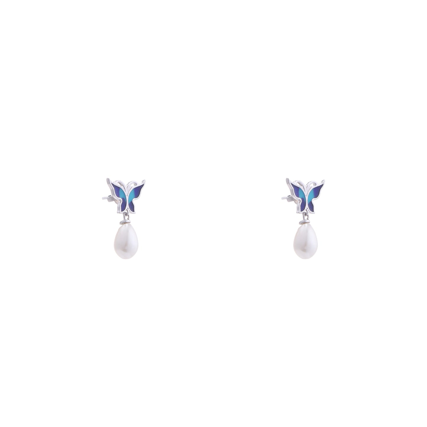 Pearlwing Butterfly 925 Sterling Silver Earrings