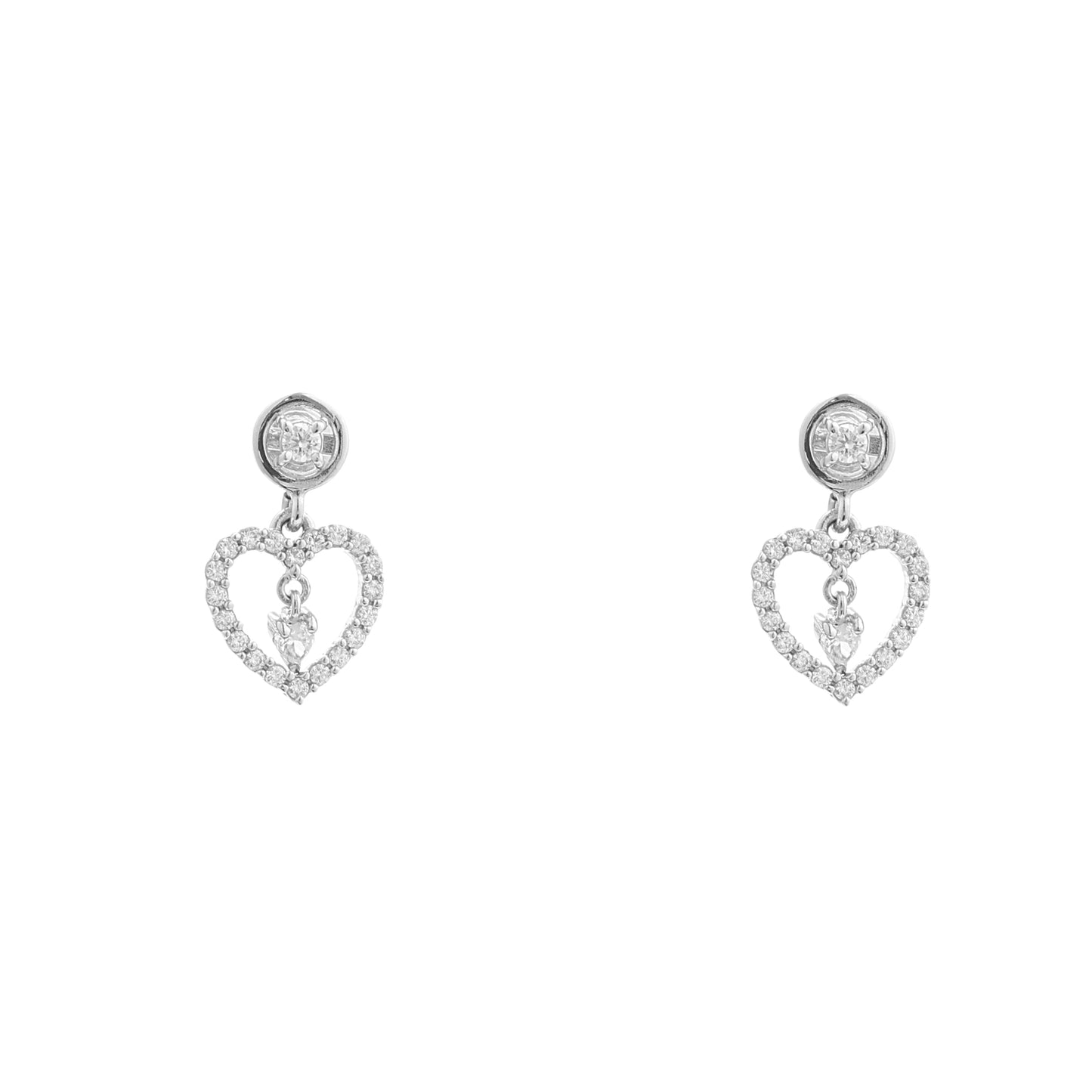 Twinkling Heart 925 Sterling Silver Earrings
