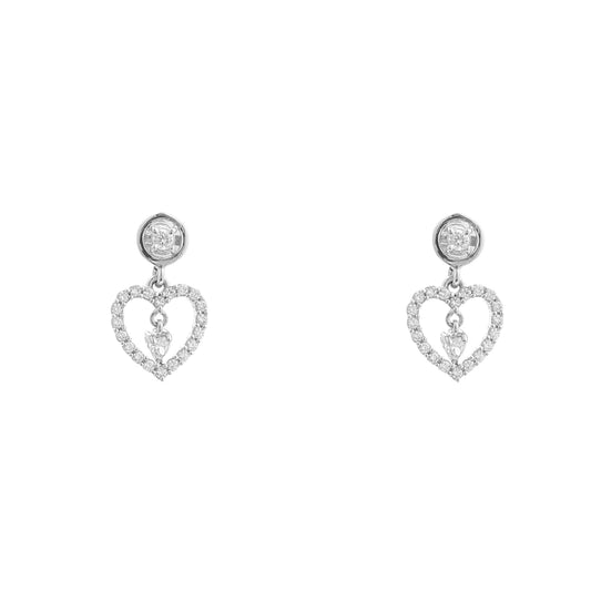 Twinkling Heart 925 Sterling Silver Earrings