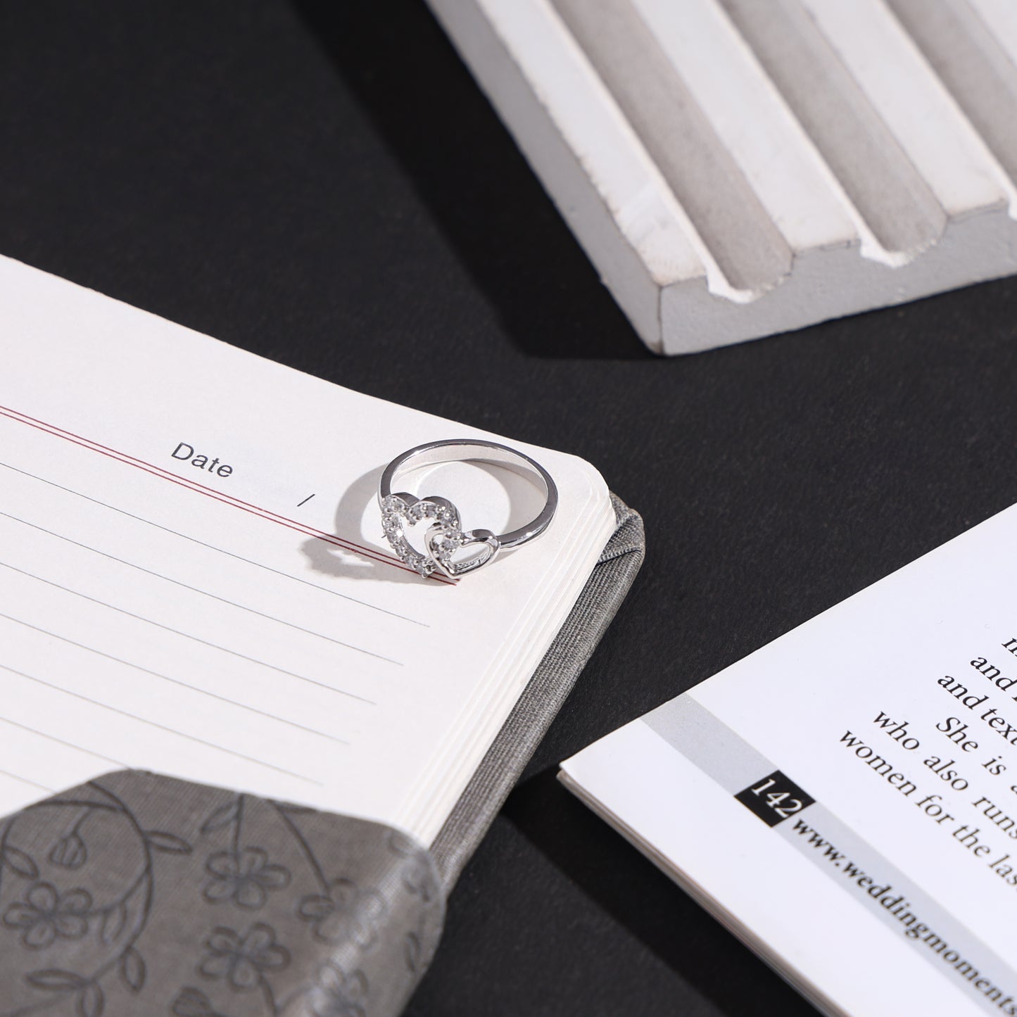 Minimal Double Heart 925 Sterling Silver Ring