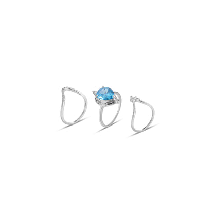 Oceanic Gleam 925 Sterling Silver Stackable Ring