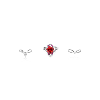 Stellar Flame 925 Sterling Silver Stackable Ring