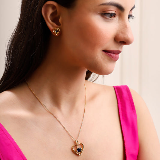 Royal Blue Orchid 925 Sterling Silver Set