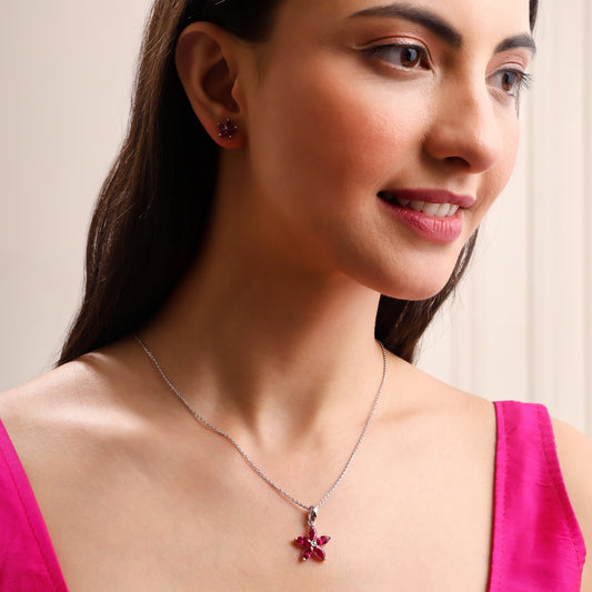 Cherry Starflower 925 Sterling Silver Set