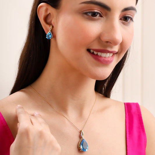 Ocean Whisper 925 Sterling Silver Pendant Set