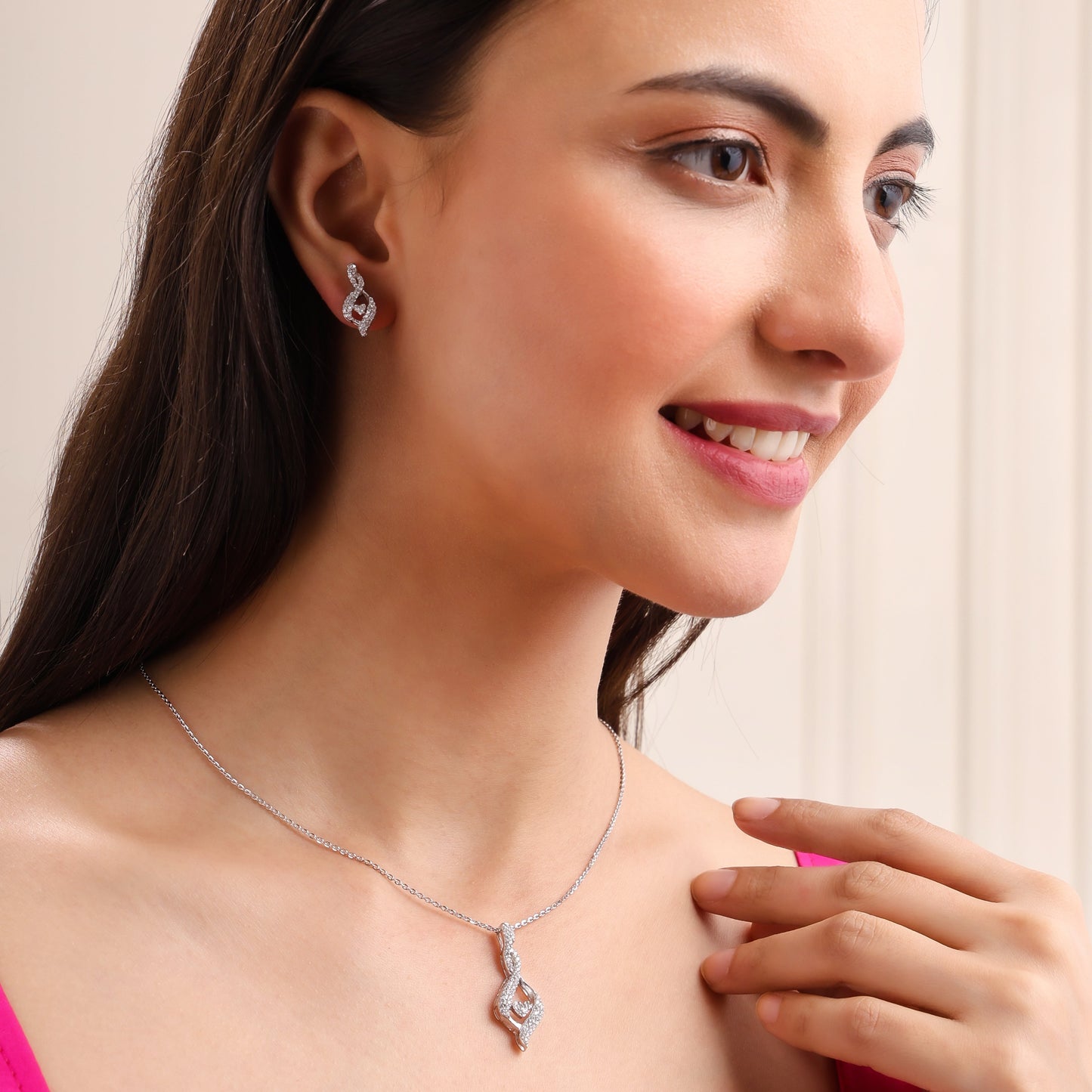 Grace Curve Heart 925 Sterling Silver Set