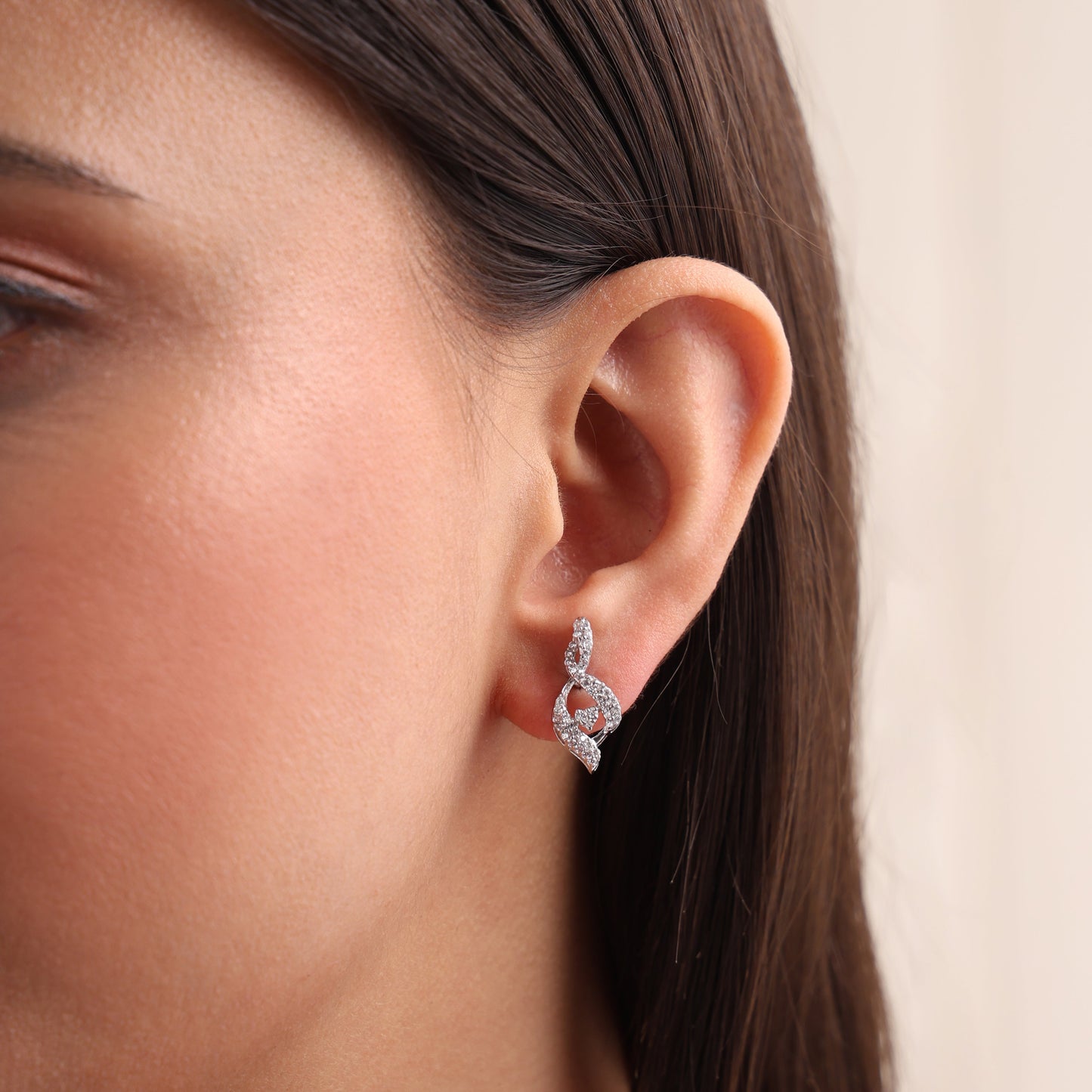 Grace Curve Heart 925 Sterling Silver Earrings