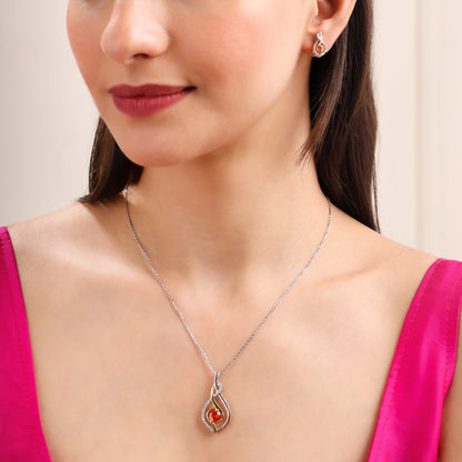 Blazing Ember 925 Sterling Silver Set