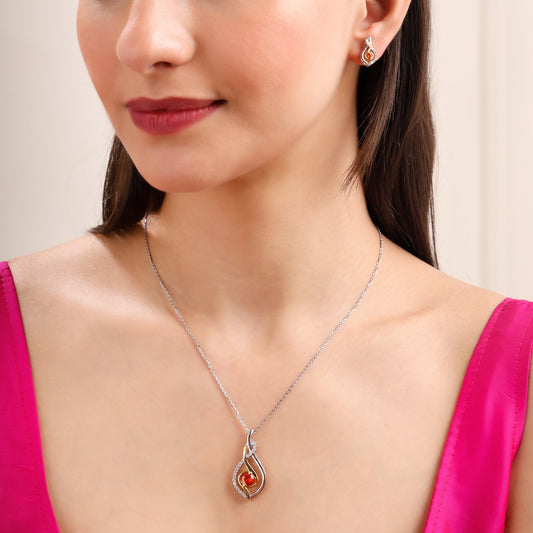 Blazing Ember 925 Sterling Silver Set
