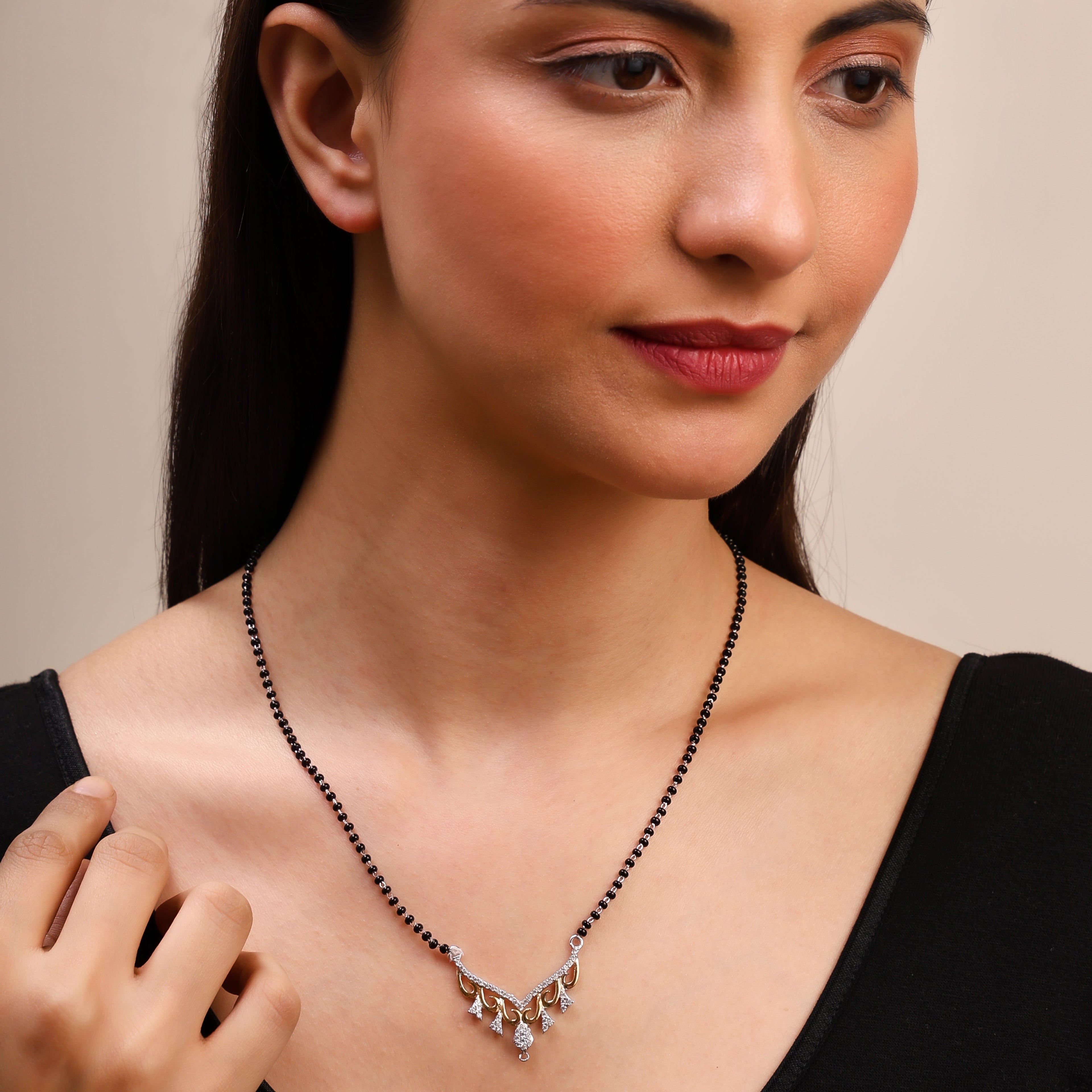 Twist Ribbon Design 925 Sterling Silver Mangalsutra