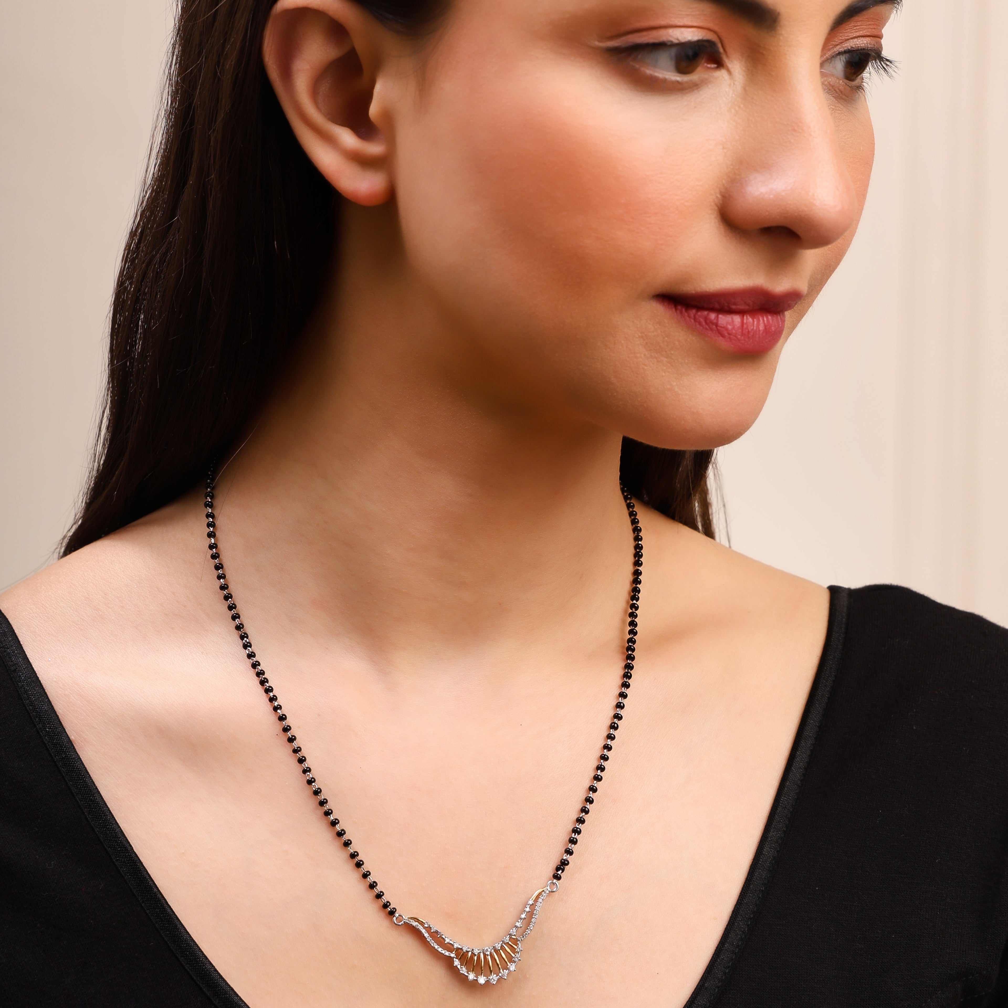Silver Sunrise Curve 925 Sterling Silver Mangalsutra