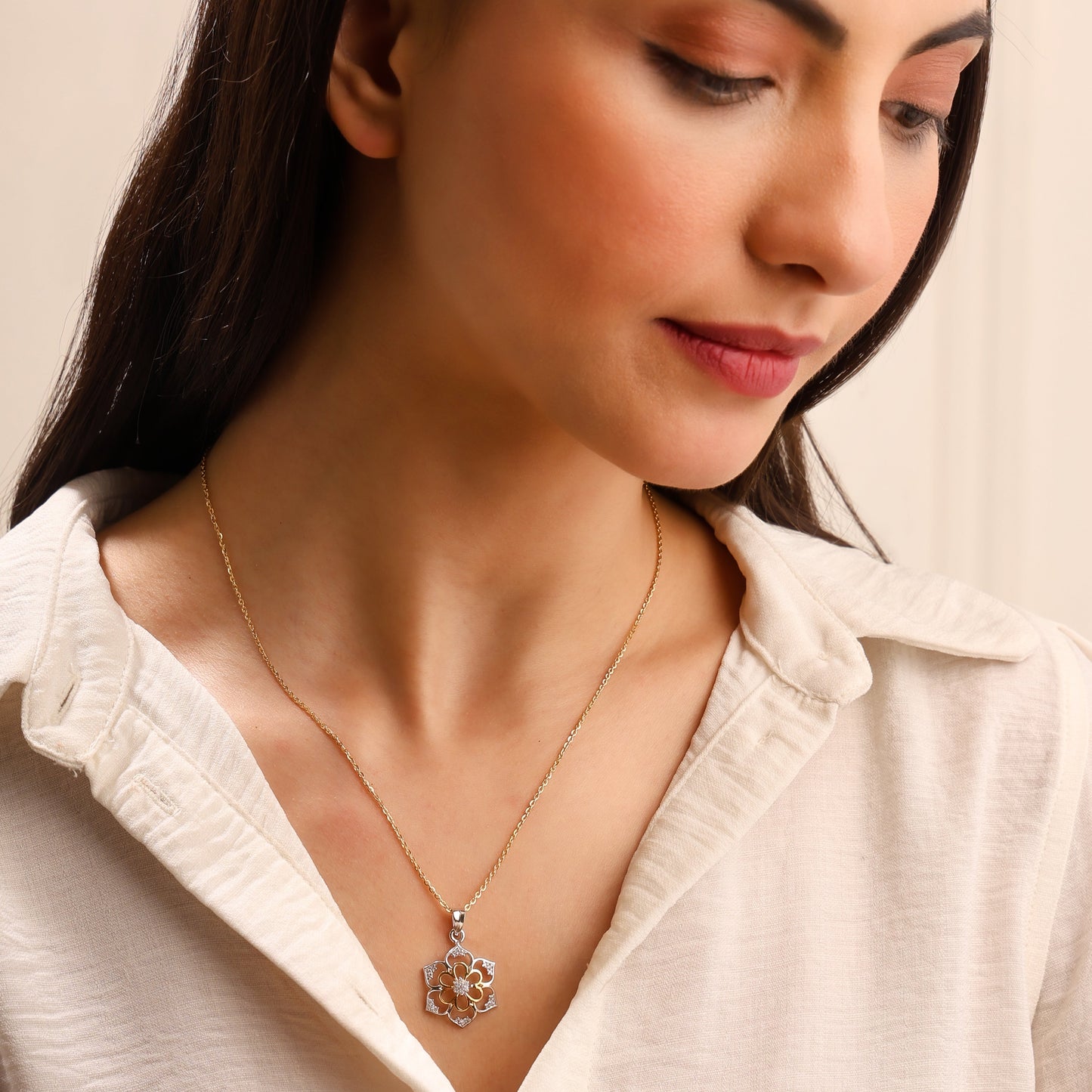 Floral Harmony 925 Sterling Silver Pendant