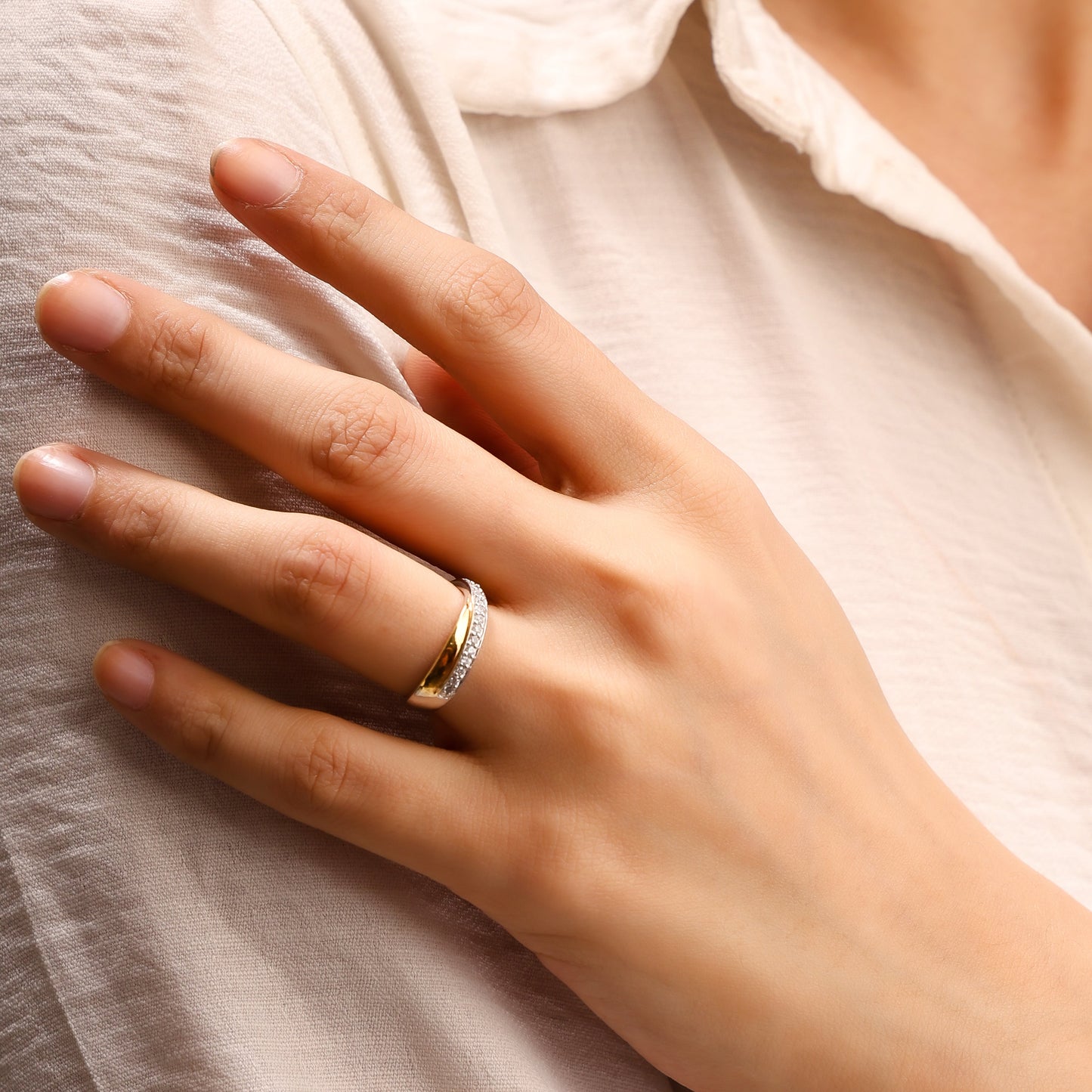 Dual Arc Curve 925 Sterling Silver Ring