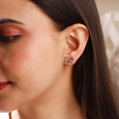 Twisted Ribbon 925 Sterling Silver Earrings