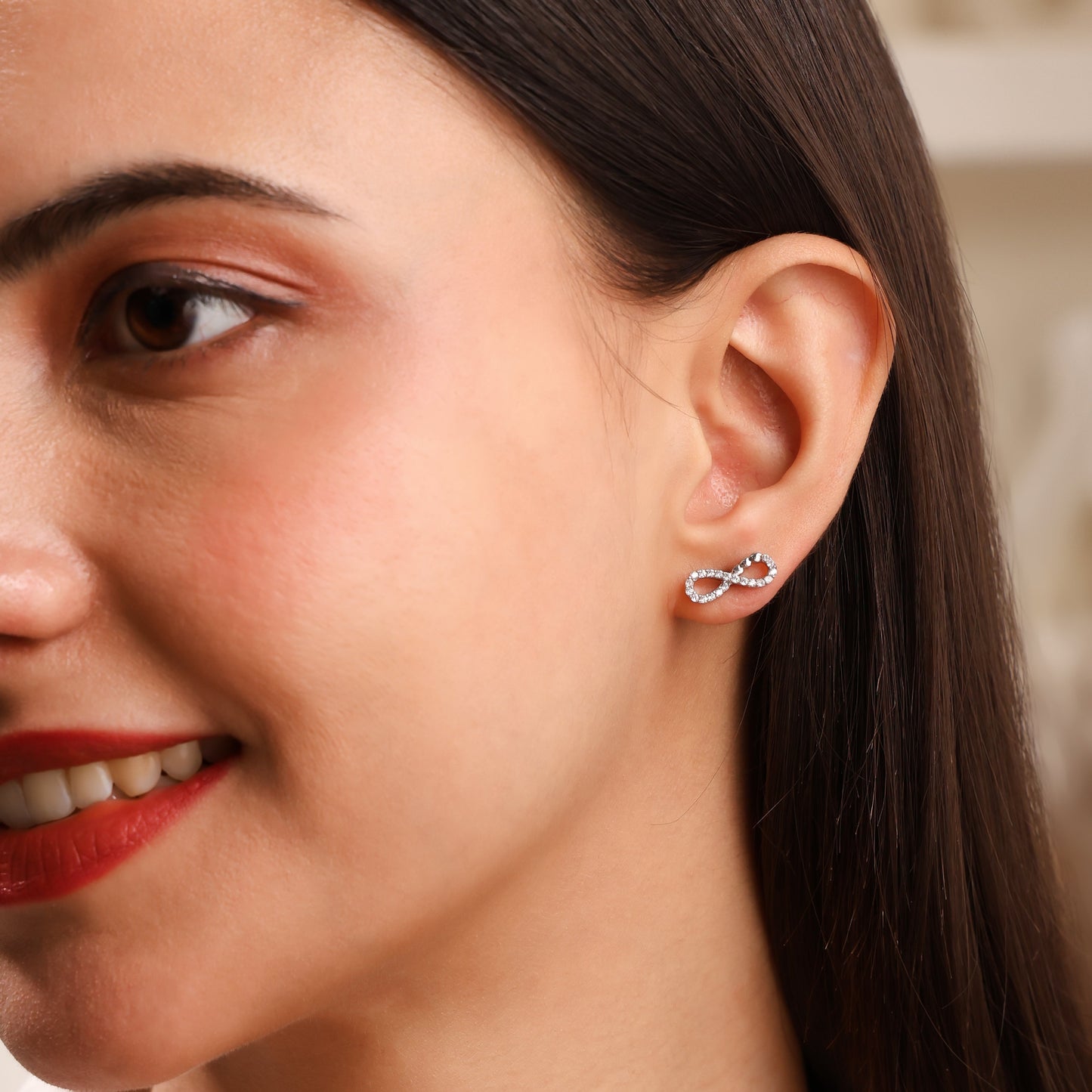 Neverending Infinity 925 Sterling Silver Earrings