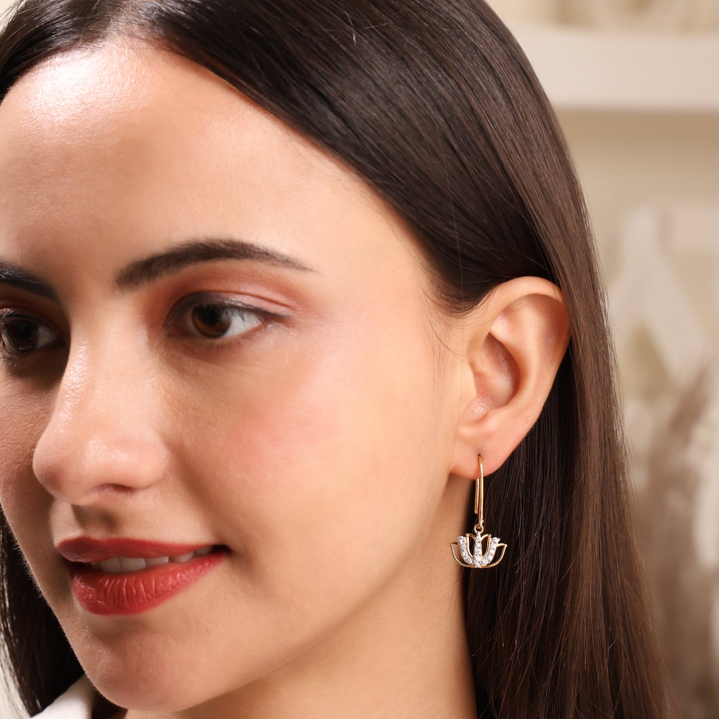 Tranquil Lotus 925 Sterling Silver Earrings