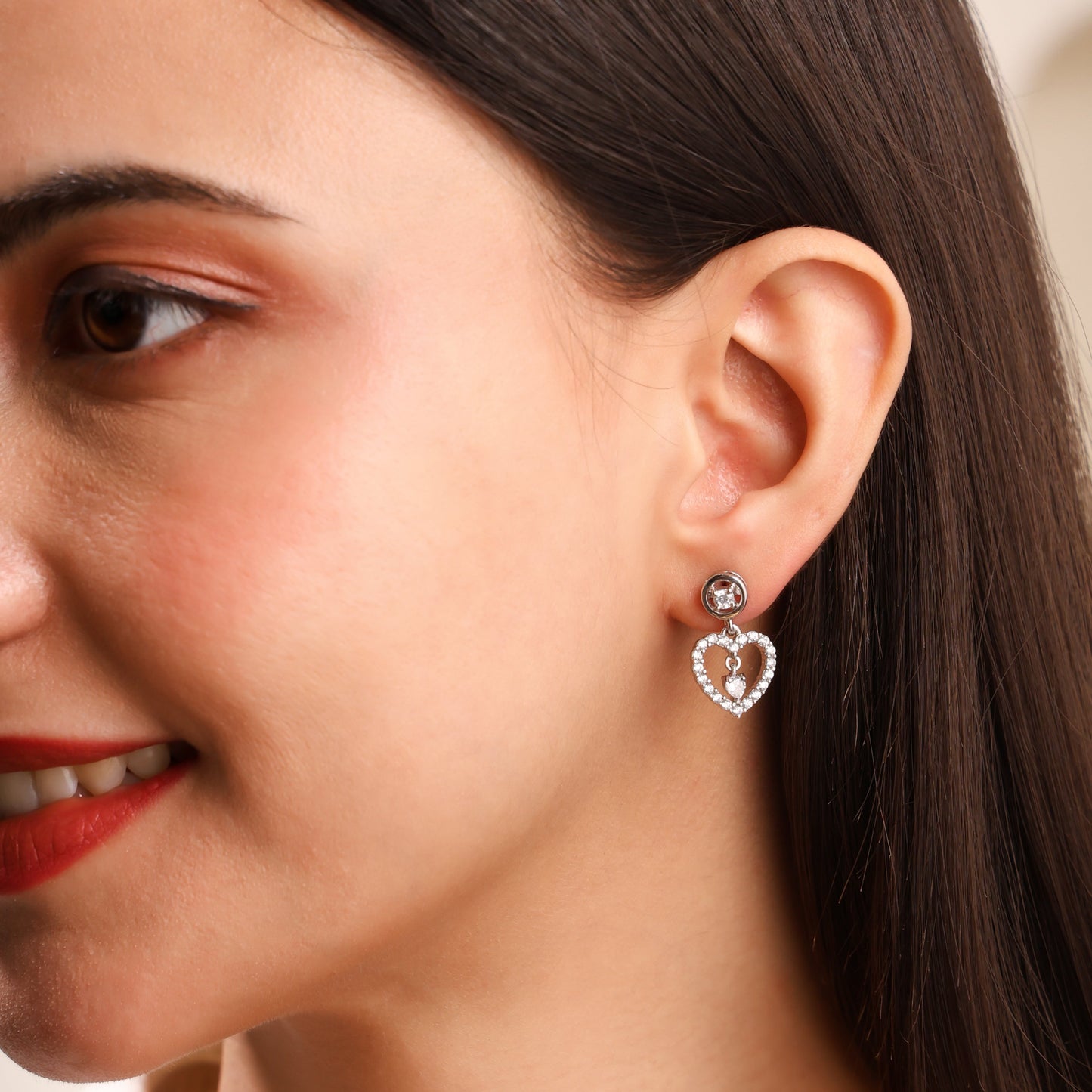 Twinkling Heart 925 Sterling Silver Earrings