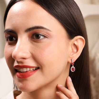 Scarlet Dangle 925 Sterling Silver Earrings