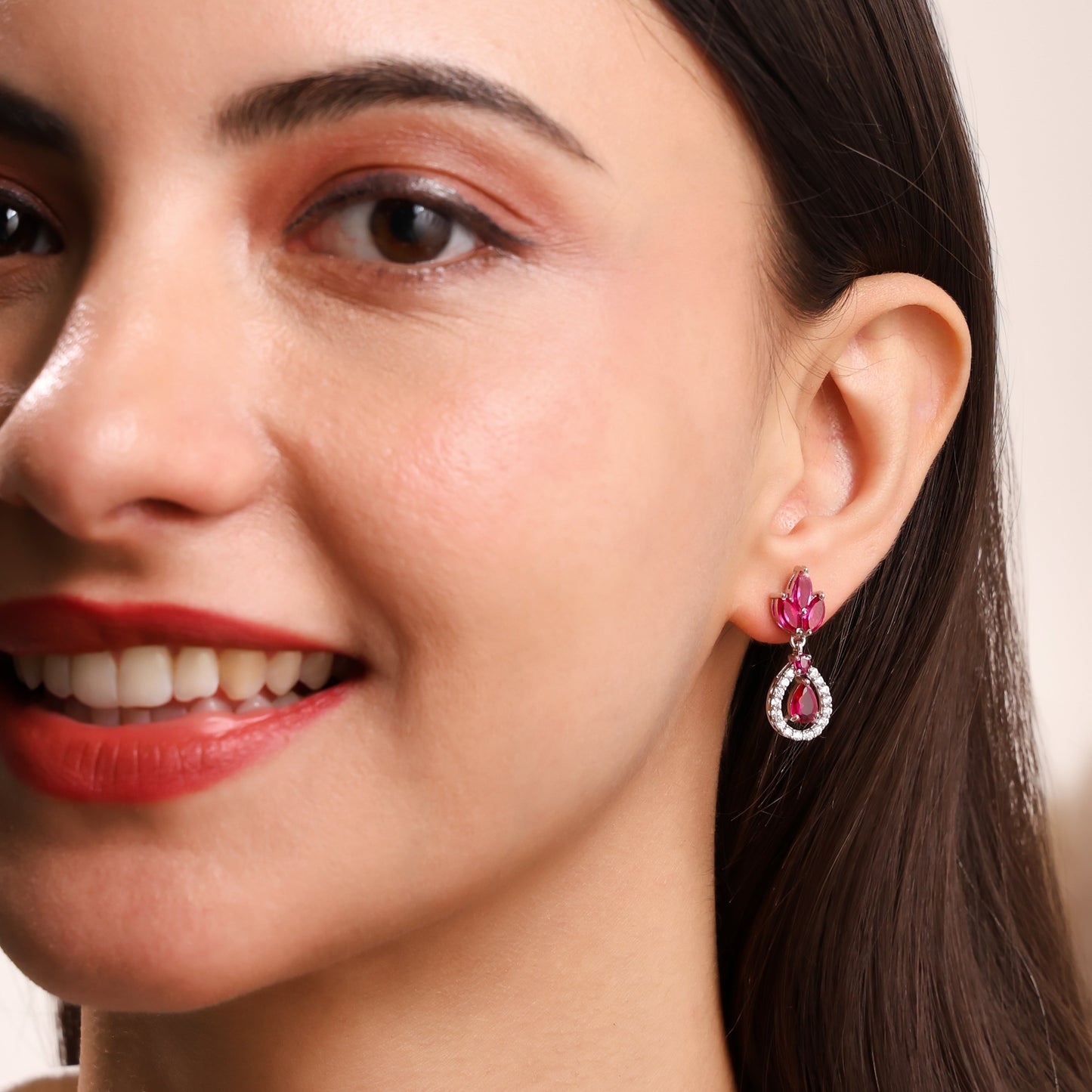 Orchid Drop Flora 925 Sterling Silver Earrings